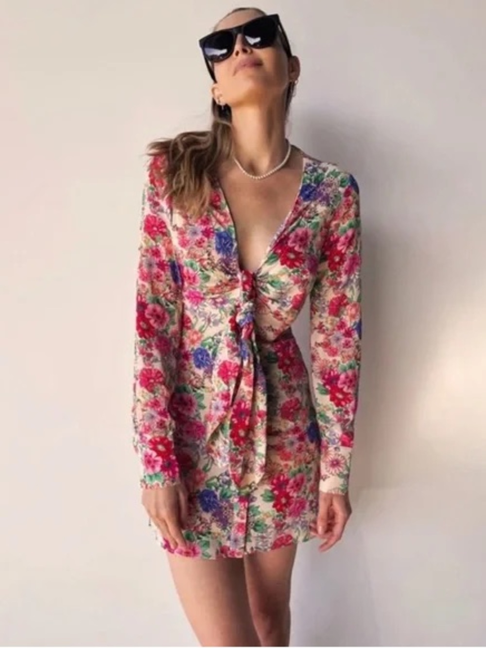 Favorite Daughter Floral Long Sleeve Mini Dress